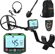 Metal Detector for Adults Professional Higher Accuracy and Sensitivi 10'' Coil Metals Gold Detector with Display 4 Modes with Headphone Shovel Backpack with Headphones & Shovel & Backpack