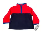 Oshkosh Bgosh Baby Fleece Half-Zip Pullover Red & Navy Size 6M - New