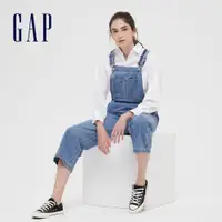 在飛比找蝦皮商城優惠-Gap 女裝 時尚水洗牛仔吊帶褲-淺水洗藍(546831)