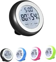 Led Display Touch Screen Thermohygrometer Indoor Temperature and Humidity Monitor Clock Alarm Wall and Table Mounting Options