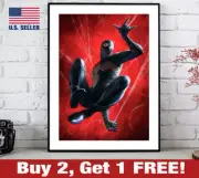Black Suit Spider-Man Poster 18" x 24" Print Symbiote Spiderman Wall Art
