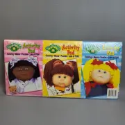 Vintage CABBAGE PATCH KIDS Activity Pads Set 3 Coloring Mazes Puzzles NEW SEALED