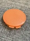Tupperware Clamshell Pill Change Keeper Container Round Hinged Butterscotch New