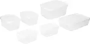 Décor Food Storage Container, Clear, Pack of 6