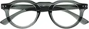 OPULIZE RIO B53-1 Reading Glasses with Blue Light Filter - Flattened Top Frame - Women & Men - Spring Hinges, Transparent dark green, +2.50 Magnification