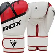 RDX Boxing Gloves EGO, Sparring Muay Thai Kickboxing Pro Heavy Training, Maya Hide Leather, Ventilated Palm, Long Wrist Support, Punching Bag Pads Workout, MMA Gym Fitness, Men Women 8 10 12 14 16oz
