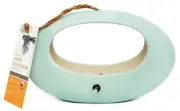 Hanging Bird Feeder Ceramic ChapelWood Blue Fly Through Garden Ornament