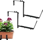 Adjustable Metal Railing Planter Bracket, Window Box Brackets, Outdoor Garden Bed Fence Bracket,Heavy Duty Balcony Plant Holder, Fence Planter Box Stand for Outdoor Fence Gazebo Patio Garden