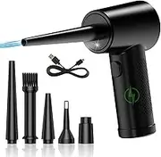 LKUWEE Compressed Air Duster, Reutilizable Aire Comprimido Plumero Electrico, 51000 RPM 3 Speeds 6000 mAh Sopladora de Aire, Soplador de Aire para la Limpieza de Huecos, Ordenador, Keyboard