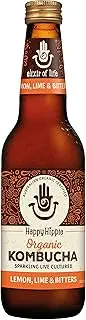 Happy Hippie Organic Kombucha Lemon Lime and Bitters Tea, x