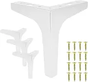 4Pcs Furniture Legs 300LB Strong Triangle Furniture Feet Heavy Duty Steel Sofa Legs Modern Non-Slip Sofa Feet Floor Protector with Screws for Table Cabinet Cupboard Couch Chair(Bright Silver)