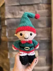 Handmade Crocheted Elf Cute Christmas Amigurumi Plushie