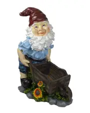 Northlight 20in Wheelbarrow Gnome Outdoor Garden Statue