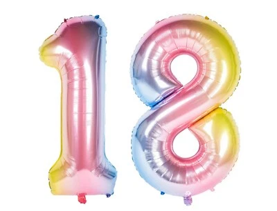 40" 18 Gradient Unicorn Pink Foil Number Balloons Birthday Float Helium Princess