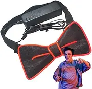 [Bsbkoj] Light Up LED Bow Tie, Adjustable LED Bowtie, Funny LED Neon Bowtie, Neon Costume Accessories, Halloween LED Bowtie, Music Festival LED Bowtie, LED Neon Party Bowtie, LED Bowtie Costume, Red, Se