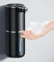 GGP Black Automatic Foaming Soap Dispenser With Rechargeable Battery, Touch Control, And 380Ml Capacity Ipx5 Waterproof