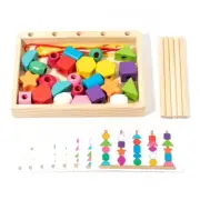 Kid Column Blocks Toy Kid Threading Beads Educational Toy for Brain Developments