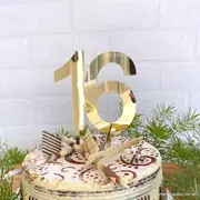 Acrylic Gold Mirror Age 16 Cake Topper