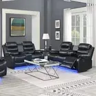 Chelsea 3R+2R Seater Finest Leatherette Recliner Feature Console LED Light