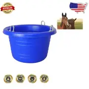 Versatile 18-Quart Blue Feed Tub - Ideal for Horses, Cattle, and Small Animals