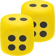 KOMBIUDA 2pcs Foam Dice Huge Dice Prop Giant Big Foam Large Game Nights Game Prop Party Playing Supplies Yellow Eva
