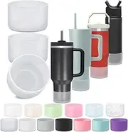 3Pcs Silicone Boot Sleeve For Stanley Quencher Tumbler 30 Oz 40 Oz & IceFlow 20oz 30oz & Hydro Flask Water Bottle 12-24oz,Protective Water Bottle Cup Bottom Bumper Cover For Stanley Cup Accessories.