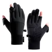 Winter Flip Open Two Finger Gloves Men Women Warm Touch Screen Gloves Outdoor Wi