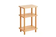 MIUZ 3 Tier Tall Side Table Bedside Table Solid Oak Display Rack Shelf Bookstand Storage Rack Stand