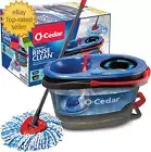 Rinseclean Spin Mop & Bucket System Clean with Clean Water Removes 99%