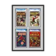 Graded Comic Book Frame Fits 4 CGC Graded Comics Showcase UV Protected Glass