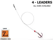 4 - LARGE WIRE BLEEDING TIP UP LEADER / TREBLE HOOK RIG - Z LEADERS #850