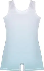[GAIGEO] Gymnastics Leotards for Girls Toddler Magnolia Light Blue Gradient Biketard Dance Outfits Shorts Leotard 2-3t