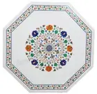 Octagon Marble Coffee Table Top Gemstone Inlay Work Kitchen Table for Restaurant