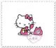 ♥小花花日本精品♥Hello Kitty 造型貼紙防水貼紙馬桶貼紙浴室貼安全帽貼坐姿打電話粉色 53113207