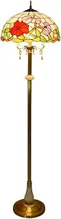 16-Inch Tiffany European Style High-Grade Morning Glory Lamp Pure Copper Vertical Reading Lamp for Study Living Room Bedroom Room Decoration`