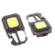 2Pcs Keychain Work Light High Bright Mini COB Lamp Multi Function LED Flashlight
