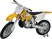 Welly Die Cast Motorcycle Yellow Suzuki RM250, 1:18 Scale, Collectible Model Dirt Bike
