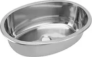 Stainless Steel Sink for RV and Boat - 393x273mm Marine Oval Sink with 40mm Drain Hole, Brushed