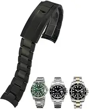 [RAYESS] 20mm 21mm 316L Stainless Steel Watchband Fit for Rolex Submariner GMT Silver Metal Watch Strap Slide Lock Buckle