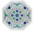 30" lapis Pattern Inlay Work Kitchen Table White Marble coffee Table Top