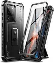 DEXNOR Compatible with Samsung Galaxy S20 Ultra Case with Built-in Screen Protector Military-Grade 360 Full Body Shockproof Bumper Protection Cover with Stand - Black