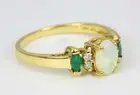 2Ct Oval Cut Lab Created Fire Opal Emerald 14K Yellow Gold Plated Beautiful Ring