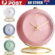 Analog Alarm Clock Retro Backlight Silent No Ticking Desk Clock Battery Powered