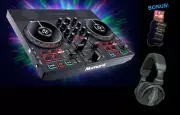 Party Mix Live DJ CONTROLLER WITH BUILT-IN LIGHT SHOW AND SPEAKERS + Headphones