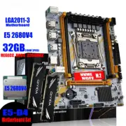 X99 Motherboard LGA 2011-3 Set For Xeon E5 2680 V4 CPU Processor 32G=2*16G DDR4