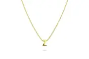 Initials Brick Alphabet Letter Necklace Gold Layered Steel Jewellery