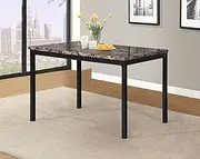 Roundhill Furniture T007 Noyes Metal Dining Table with Laminated Faux Marble Top