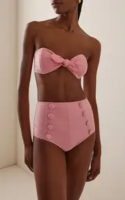 [Lisa Marie Fernandez] Poppy Bandeau High-Waisted Bikini Set