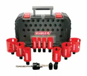 Diablo 2-3/8 in. L Bi-Metal Hole Saw Kit 3/8 in. 14 pc.