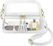Clear Bag Stadium Approved, Leather Clear Crossbody with Tassel, Clear Purses for Concert, Sport Event, Game Day
